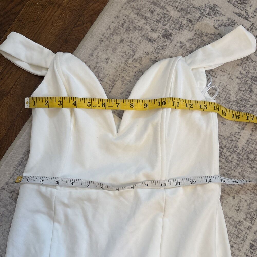 Lulus Arienne White Off-the-Shoulder Mermaid Maxi Dress Medium Bridal Wedding - Picture 6 of 11